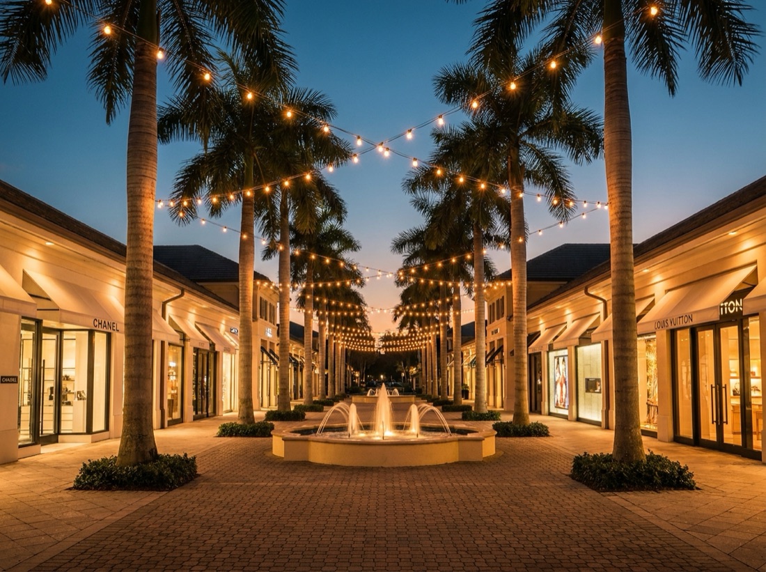 Mercato and Waterside Shops open-air shopping promenade in Naples