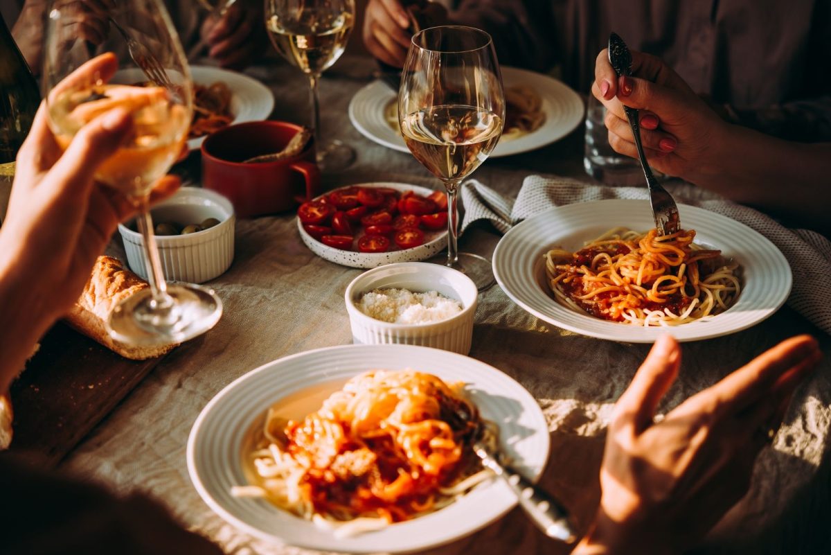 Scene from an Italian restaurant. 